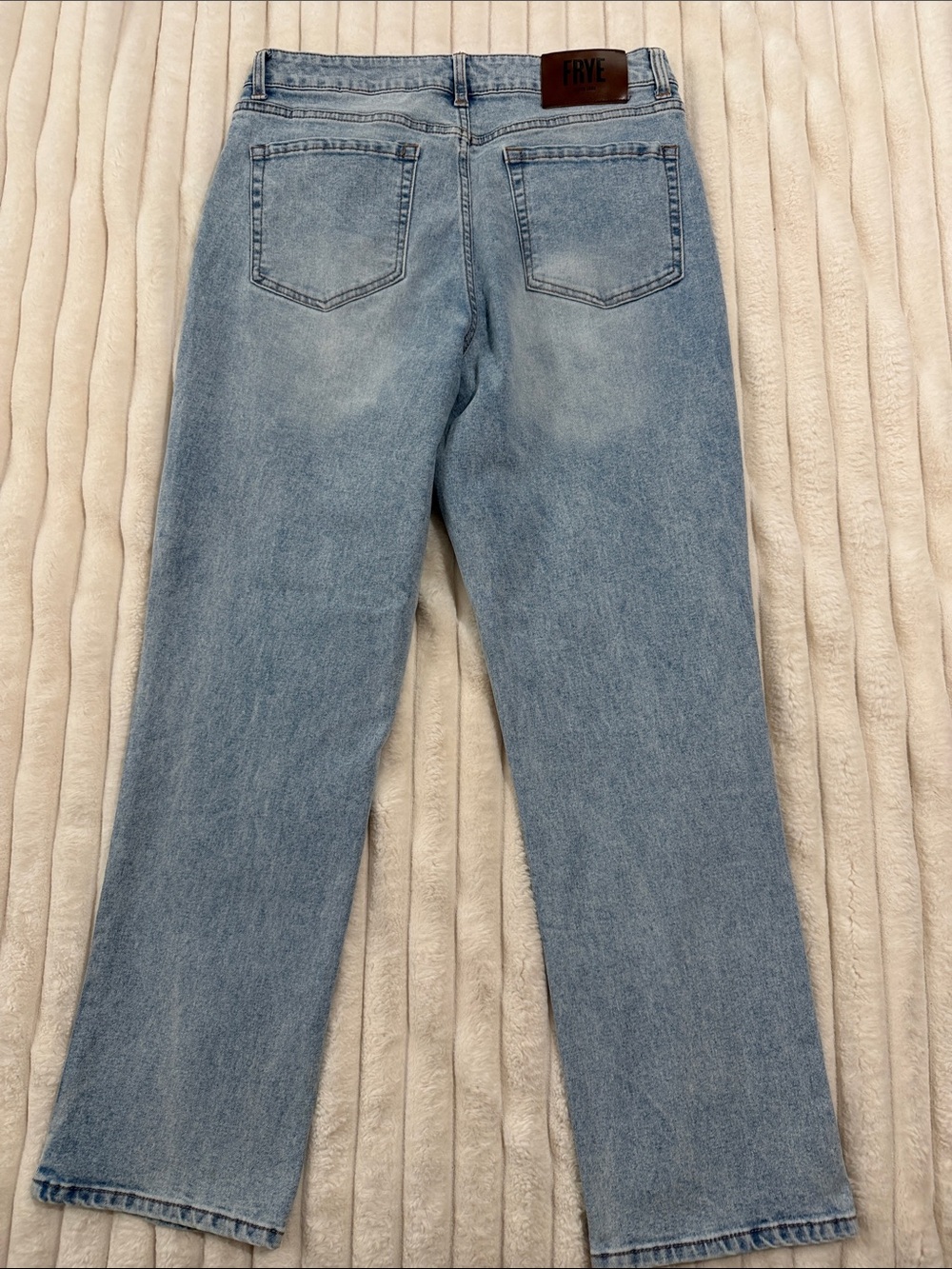 Frye Light Wash Straight Jeans - Pale Blue Denim
